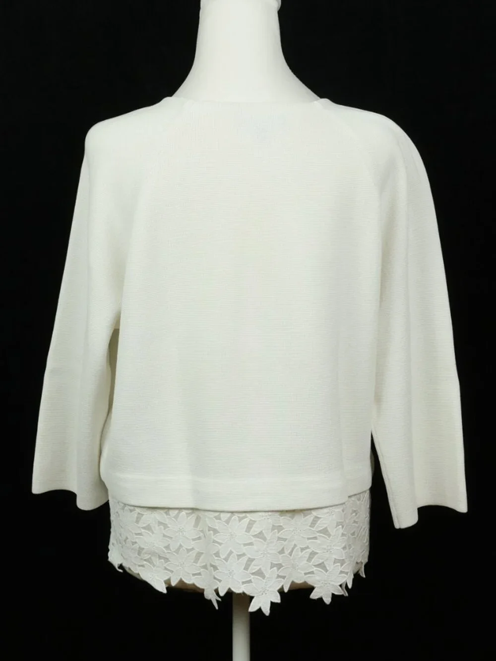 J. Crew Lace Hem Sweater White Size M Boho Casual Top - Picture 6 of 9